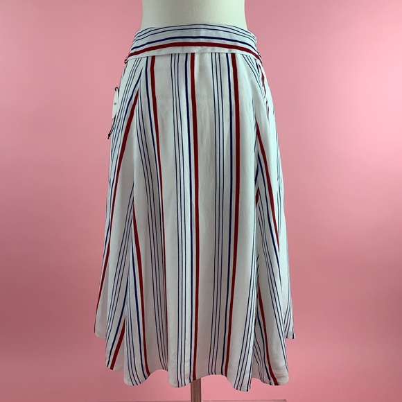 Tularosa Oliver Modest Skirt Blue & Red Stripe - Picture 6 of 7